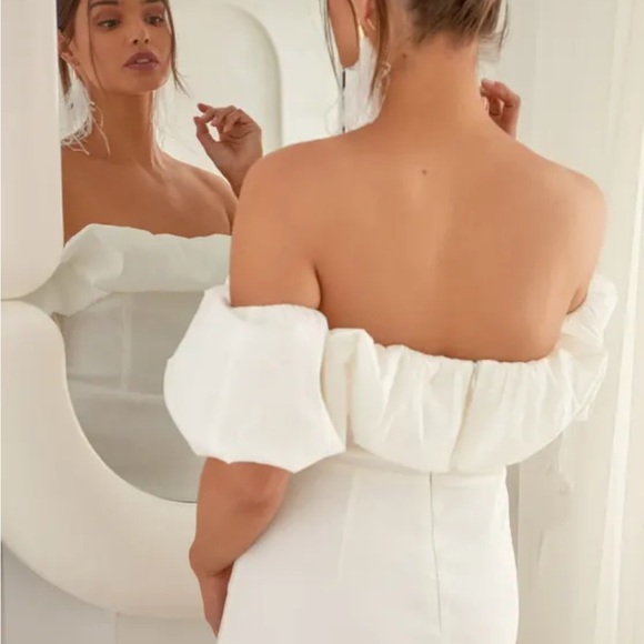 Lulus Fanciful Feat White Taffeta Bodycon Dress - Picture 3 of 7